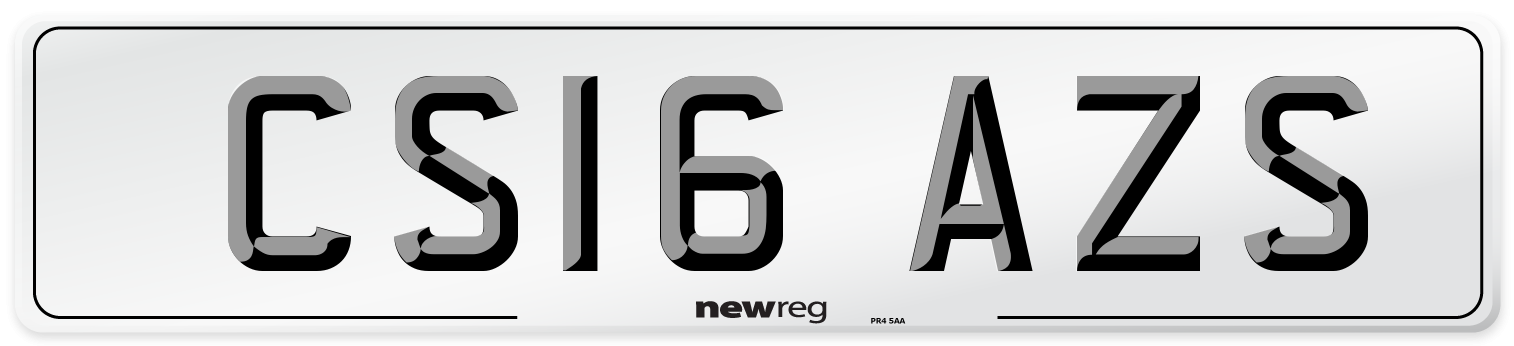 CS16 AZS Number Plate from New Reg